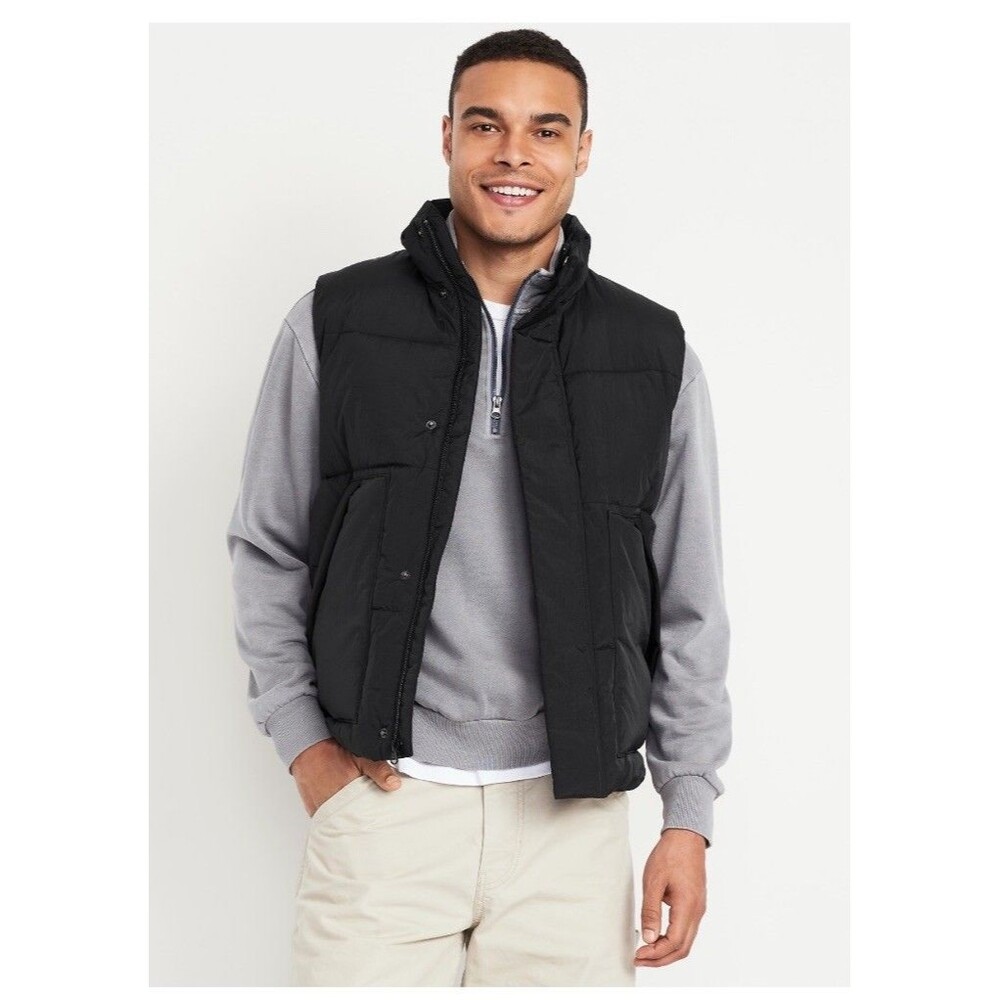 Frost-Free‎ Water-Resistant Puffer Men's Vest Black Size XL